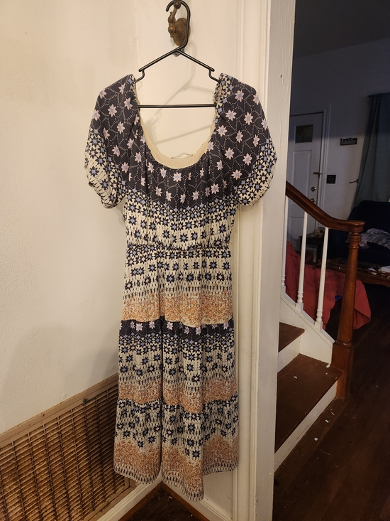 Black Tape_ Dresses & Skirts - Black Tape_ Floral Print Tiered Maxi Dress - Navy, Cream, Tan